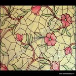 raamfolie glas in lood bloemen