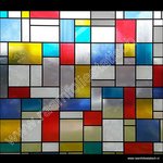 breed raamfolie kleuren mondriaan 90cm