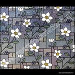 statische raamfolie bloemen glas in lood 92cm