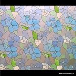 Statische raamfolie Bloemen blauw 45cmx1,5m