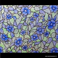 Raamfolie bloem blauw 45cm