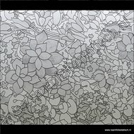 Statische raamfolie bloementuin grijs 45cm